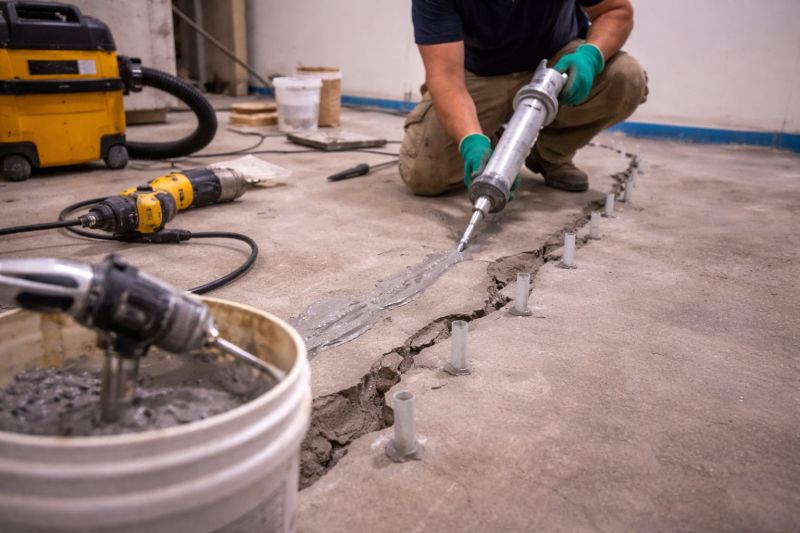 Cracked Basement Floor Repair in Fayetteville, GA