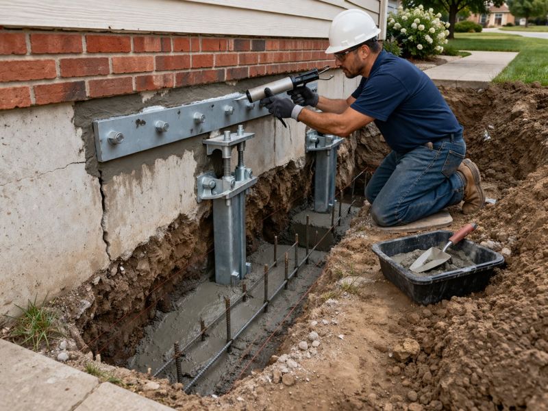 Sinking Foundation Repair in Milner, GA